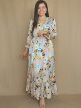 MAXIVESTIDO 2 TIEMPOS ESTAMPADO NUDE