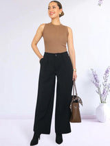 PANTALÓN PALAZO CON ELÁSTICO CON VIVOS