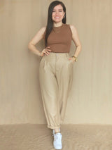 PANTALÓN SLOUCHY SASTRE TAPAS BEIGE