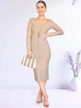 VESTIDO MIDI CUELLO CUADRADO IMPORTADO