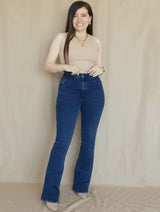 PANTALÓN FLARE JEAN AZUL