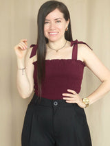 TOP MULTIAGUJA CON LAZOS COLOR ENTERO