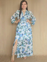 MAXIVESTIDO FULL BOBOS CON PRETINA ESTAMPADO HUESO