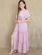 MAXIVESTIDO 3 TIEMPOS ROSA ENTERO