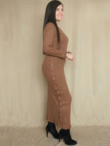 MAXIVESTIDO RIB BOTONES COSTADO