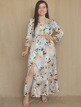 MAXIVESTIDO 2 TIEMPOS ESTAMPADO NUDE