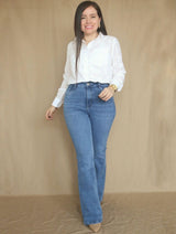 PANTALÓN FLARE JEAN CELESTE