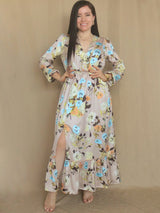 MAXIVESTIDO 2 TIEMPOS ESTAMPADO NUDE