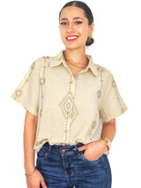 CAMISA BORDADA MANGA CLÁSICA