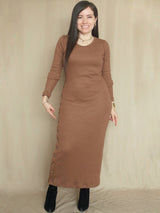 MAXIVESTIDO RIB BOTONES COSTADO