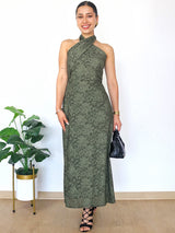 CONJUNTO HALTER VERDE MILITAR