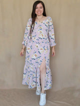 MAXIVESTIDO ESCOTE CORAZÓN ESTAMPADO ROSA