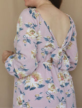 MAXIVESTIDO ESCOTE CORAZÓN ESTAMPADO ROSA