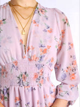 MAXIVESTIDO PRETINA MULTIAGUJA ESTAMPADO LILA (Outlet)