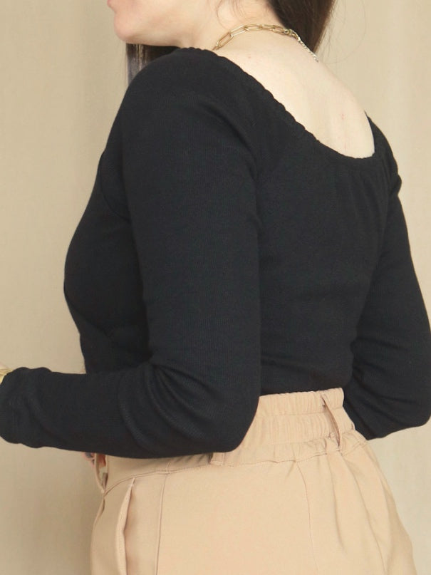 POLO RIB ESCOTE CRUZADO