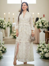 MAXIVESTIDO FULL BOBOS CON PRETINA CREMOSO
