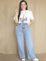 PANTALÓN PALAZO JEAN SEMI ESTRETCH