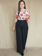PANTALÓN PALAZO SASTRE NEGRO