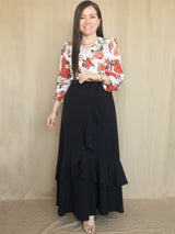 MAXIFALDA VUELOS PEQUEÑOS COLOR ENTERO