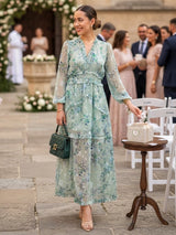 MAXIVESTIDO FULL BOBOS CON PRETINA ESTAMPADO VERDE