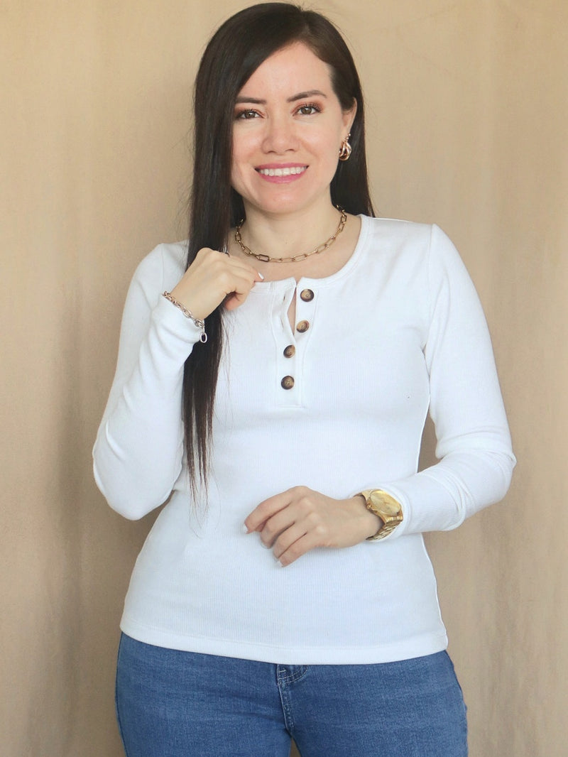 POLO RIB BOTONES EN BUSTO