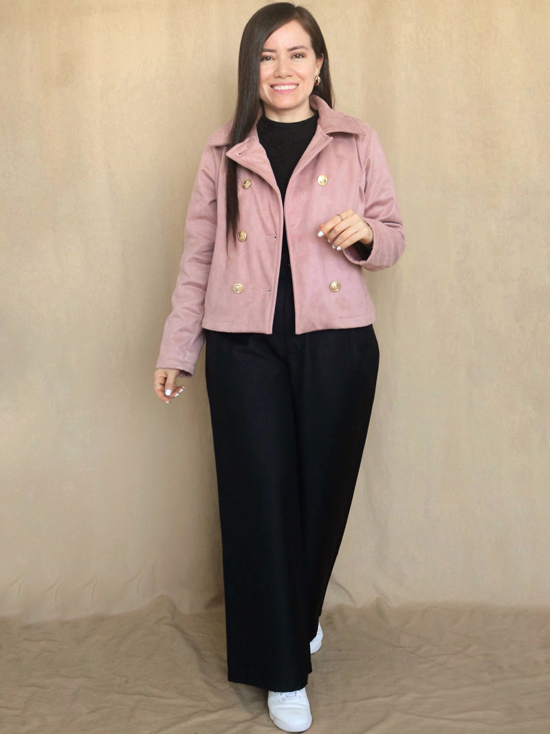 ABRIGO CORTO BOTONES CON POLAR