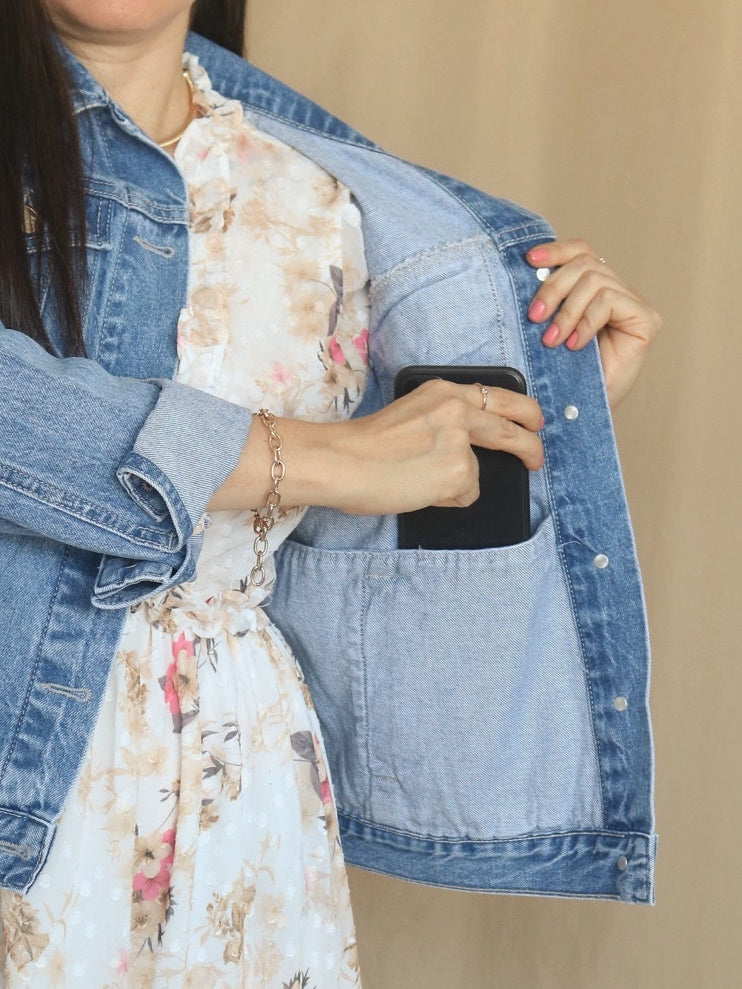 CASACA DENIM CELESTE