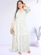 MAXIVESTIDO FULL BOBOS CON PRETINA CREMOSO