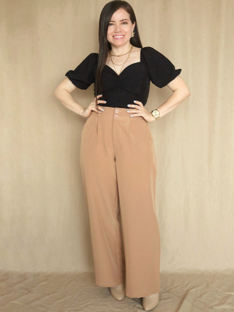 PANTALÓN PALAZO CON ELÁSTICO