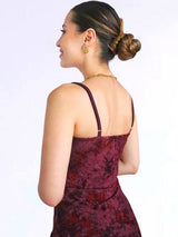MAXIVESTIDO TIRAS MESH NUDO BORGOÑA (O)