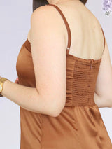 MAXIVESTIDO TIRAS ESPALDA MULTIAGUJA TOFFEE ENTERO