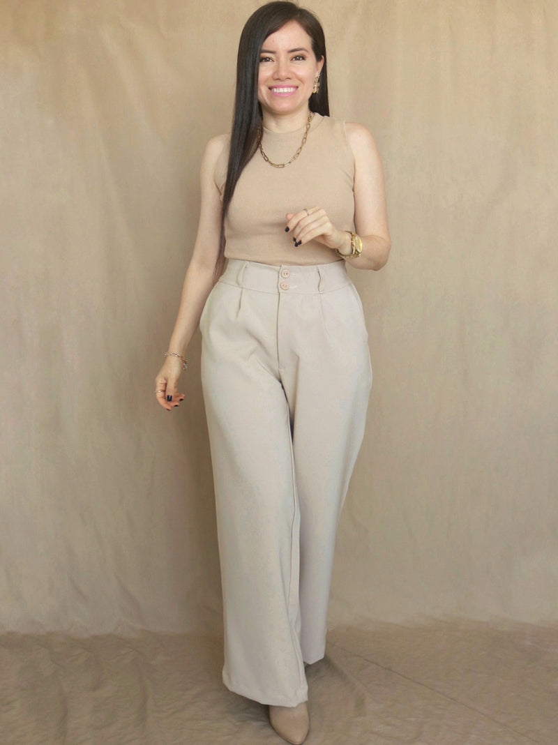 PANTALÓN PALAZO CON ELÁSTICO