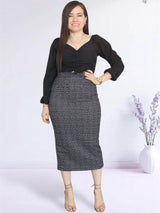 FALDA MIDI TWEED