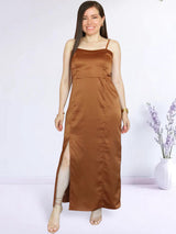 MAXIVESTIDO TIRAS ESPALDA MULTIAGUJA TOFFEE ENTERO