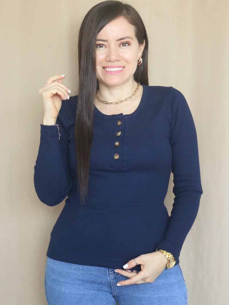 POLO RIB BOTONES EN BUSTO