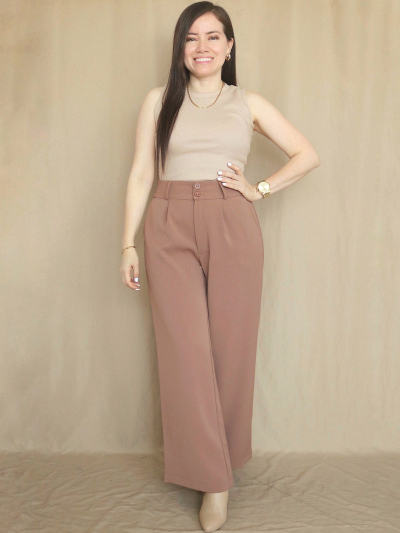 PANTALÓN PALAZO CON ELÁSTICO