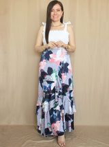 MAXIFALDA VUELOS PEQUEÑOS ESTAMPADA