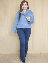 ABRIGO CORTO BOTONES CON POLAR