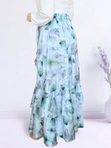 MAXIFALDA VUELOS PEQUEÑOS ESTAMPADO GRIS