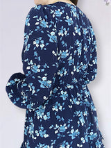 VESTIDO CORTO BOBO CENTRAL ESTAMPADO AZUL