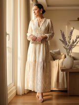 MAXIVESTIDO FULL BOBOS CREMOSO