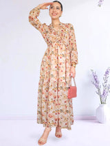 MAXIVESTIDO FULL BOBOS ESTAMPADO MELÓN