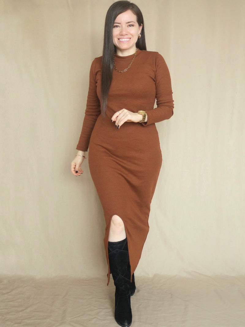 MAXIVESTIDO RIB ABERTURA DELANTERA