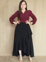 MAXIFALDA VUELOS GRANDES COLOR ENTERO