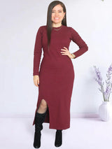 MAXIVESTIDO RIB ABERTURA DELANTERA