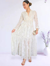 MAXIVESTIDO FULL BOBOS CREMOSO