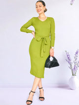VESTIDO MIDI CON LAZO IMPORTADO