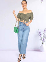BLUSA CON REGULADOR MANGA CORTA