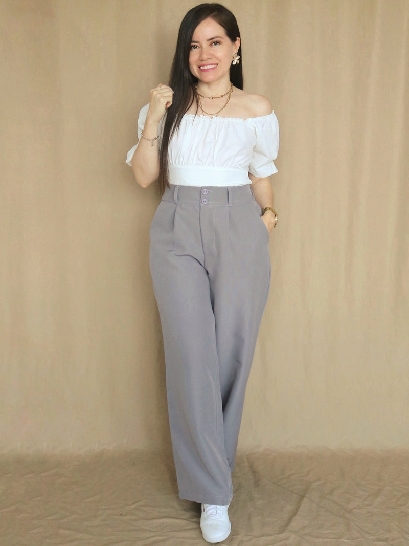 PANTALÓN PALAZO CON ELÁSTICO