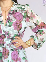 VESTIDO MIDI FULL BOBOS CON PRETINA ESTAMPADO HUESO